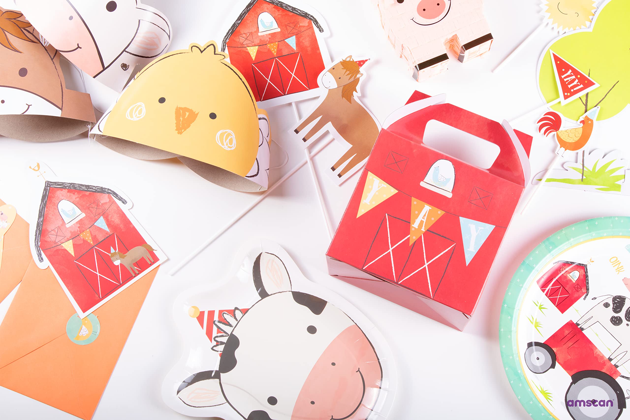 Red Barnyard Birthday Paper Treat Boxes - 7.5'' X 5.5'' X 4.25'' (Pack Of 8) - Perfect For Farm-Themed Parties & Delightful Gift